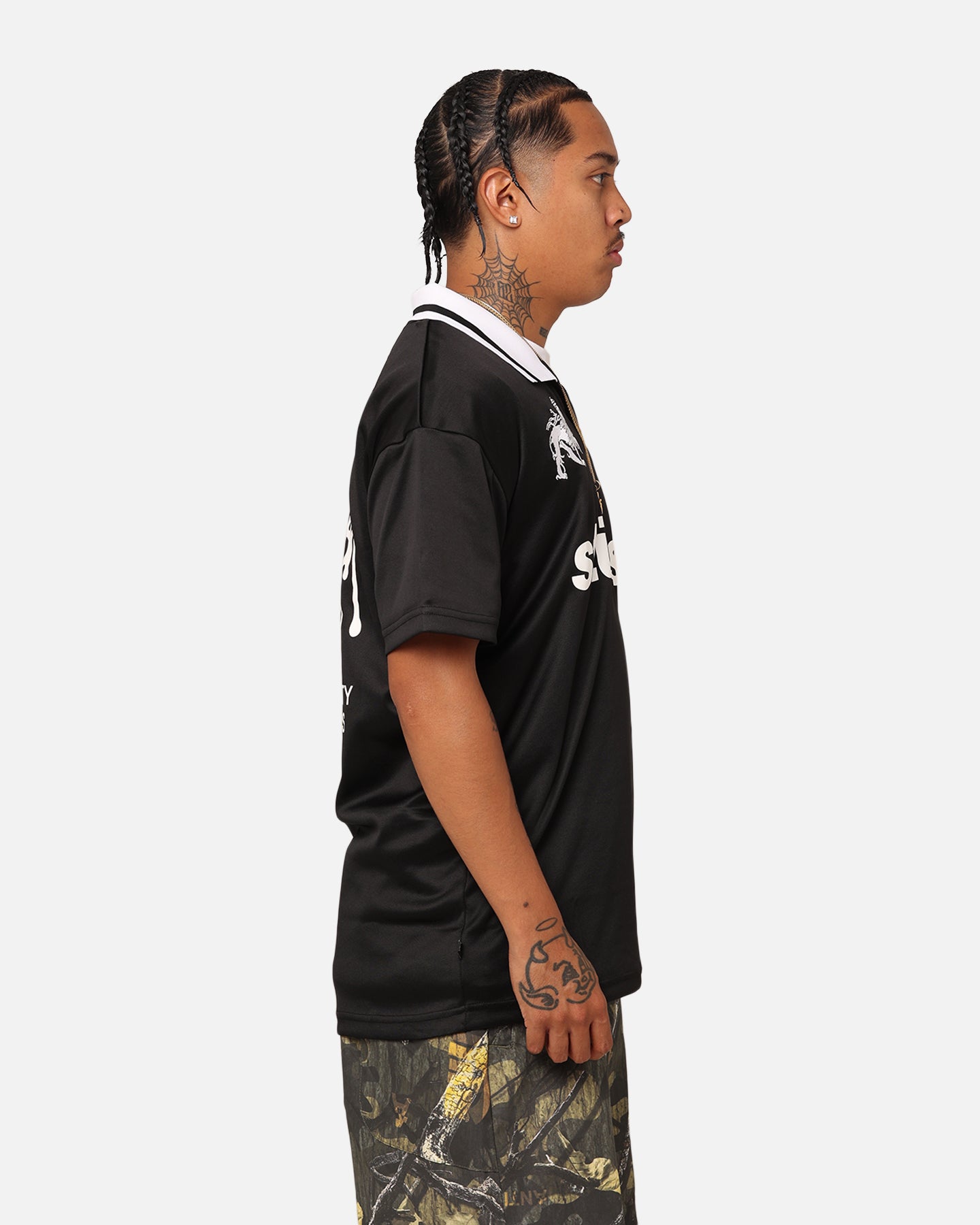 Stussy Football Polo Shirt Black | Culture Kings NZ