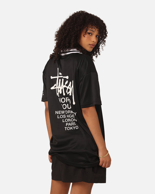 Stussy Football Polo Shirt Black