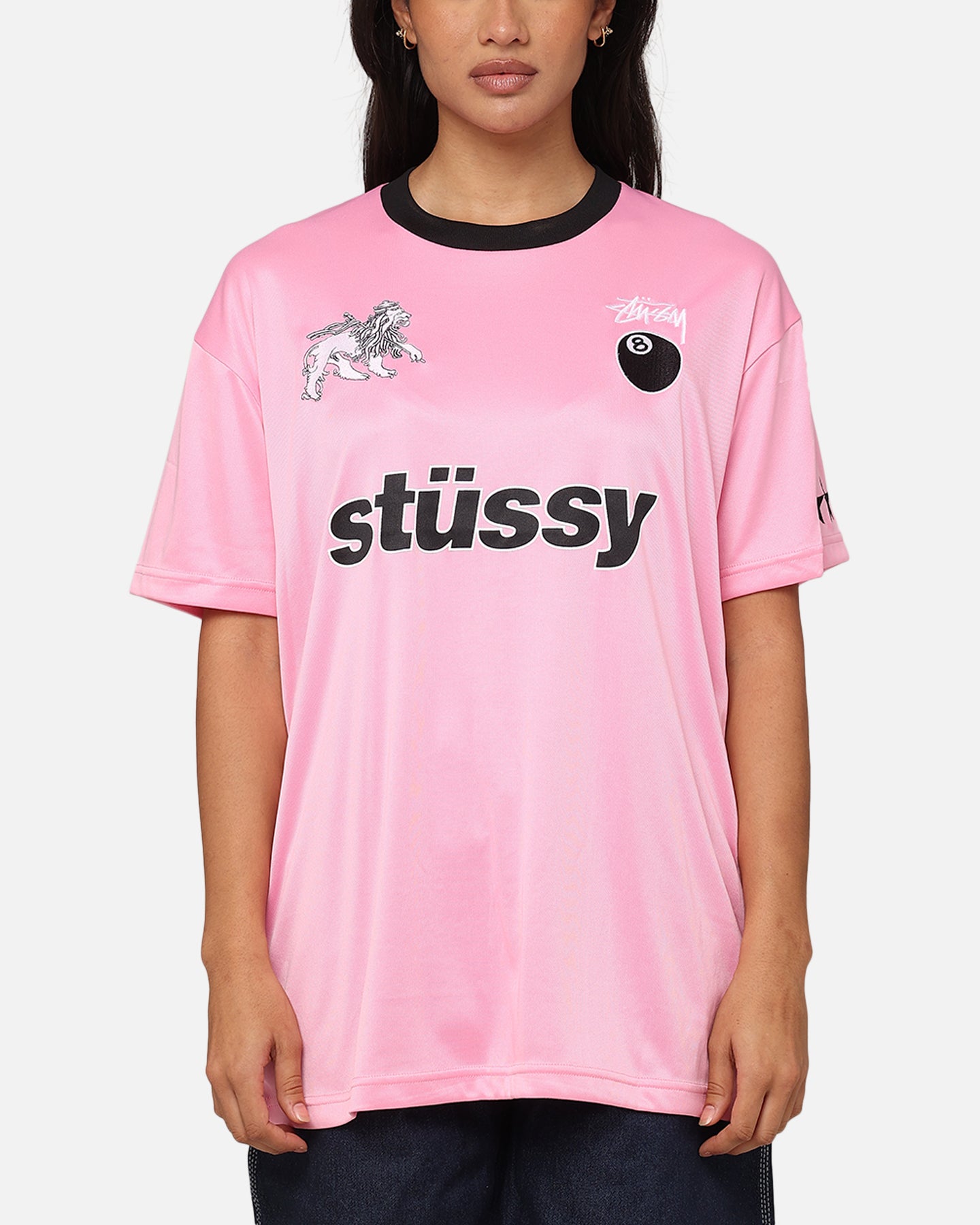Stussy Football T-Shirt Pink | Culture Kings NZ