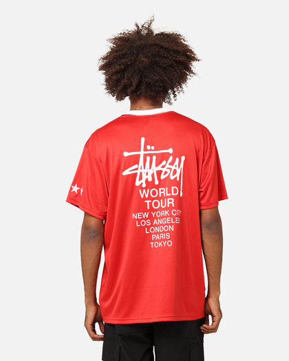 Stussy Football T-Shirt Red/White