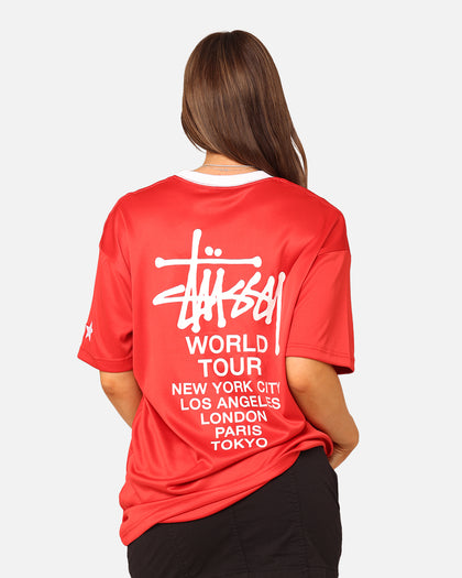 Stussy Football T-Shirt Red/White