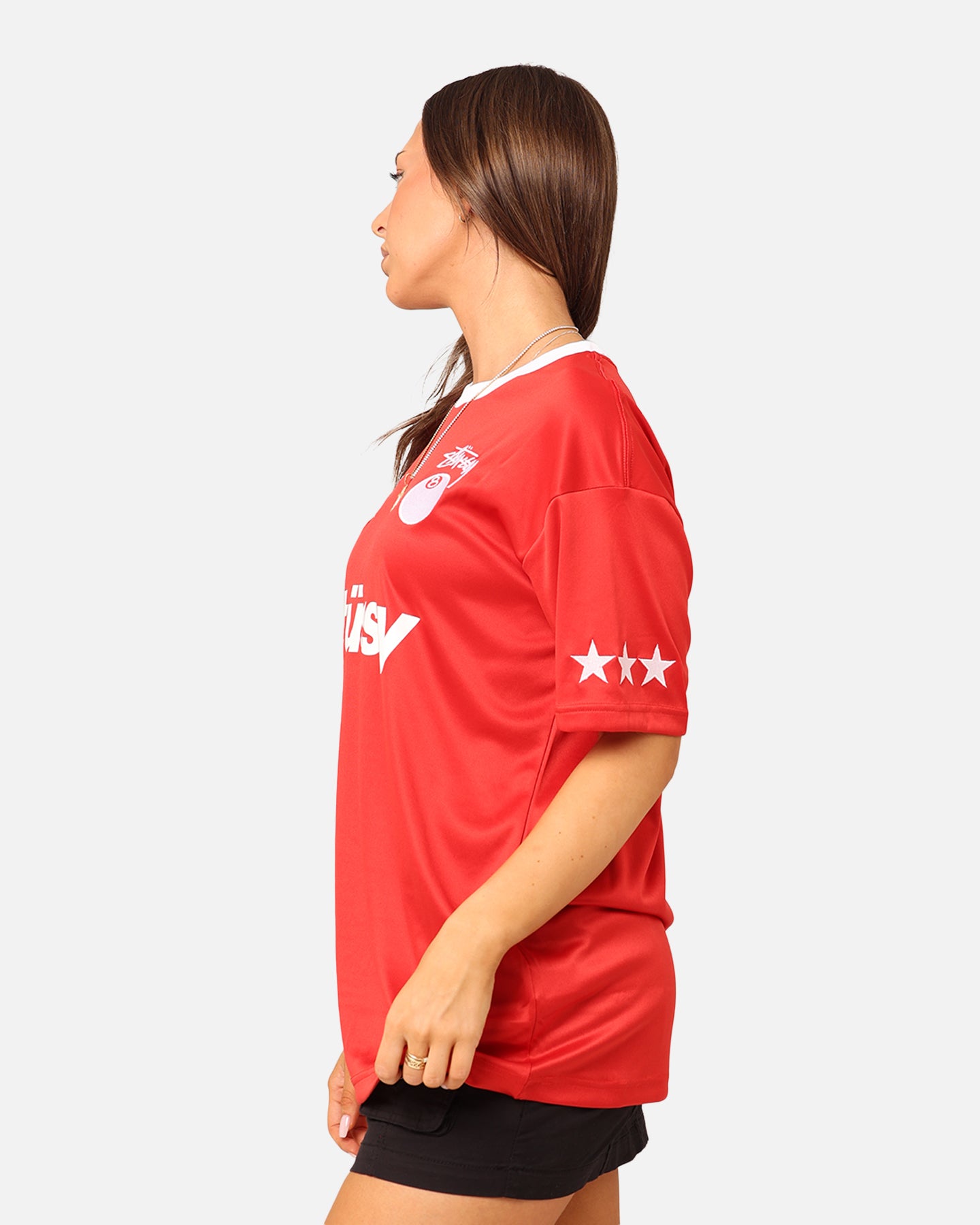 Stussy Football T-Shirt Red/White | Culture Kings NZ