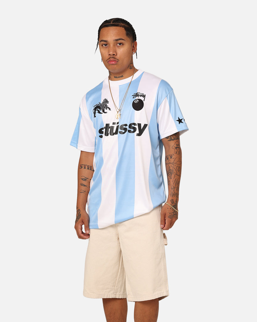 Stussy Football T-Shirt Blue/White | Culture Kings NZ