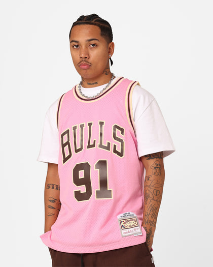 Mitchell & Ness Chicago Bulls Dennis Rodman Brown Sugar Bacon Swing Jersey Pink