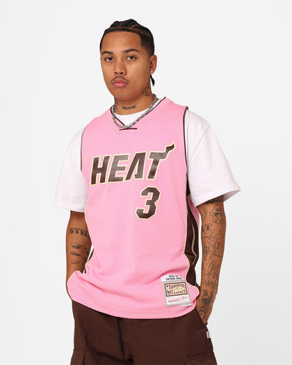 Mitchell & Ness Miami Heat Dwyane Wade Brown Sugar Bacon Swing Jersey Pink