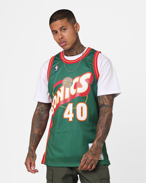 Mitchell & Ness Shawn Kemp Seattle SuperSonics #40 '95-'96 Road Swing Jersey Green
