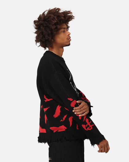 Goat Crew X Naruto Itachi Knit Sweater Black/Red
