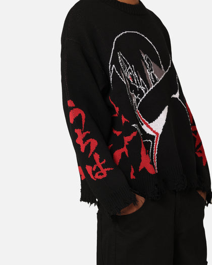Goat Crew X Naruto Itachi Knit Sweater Black/Red