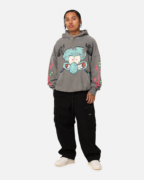 American Thrift X Spongebob Squarepants Squidward Hoodie Washed Charcoal