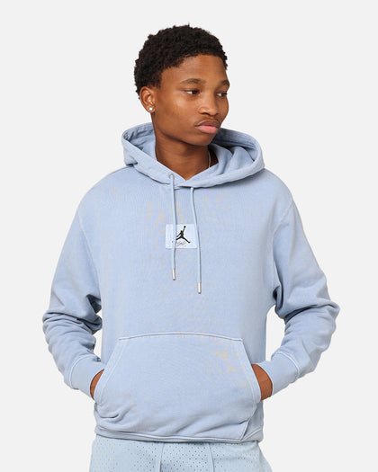 Jordan Essentials Statement Wash Fleece Pullover Hoodie Blue Grey