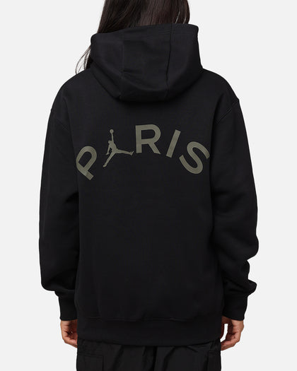 Jordan X Paris Saint-Germain Fleece Pullover Hoodie Black/Cargo Khaki