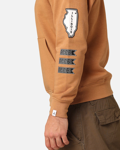 Jordan Essentials Fleece Pullover Hoodie Dark Brown/White