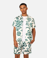 XXIII James Button Up Shirt Cream/Green