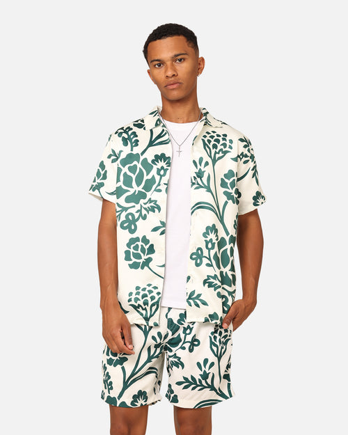 XXIII James Button Up Shirt Cream/Green