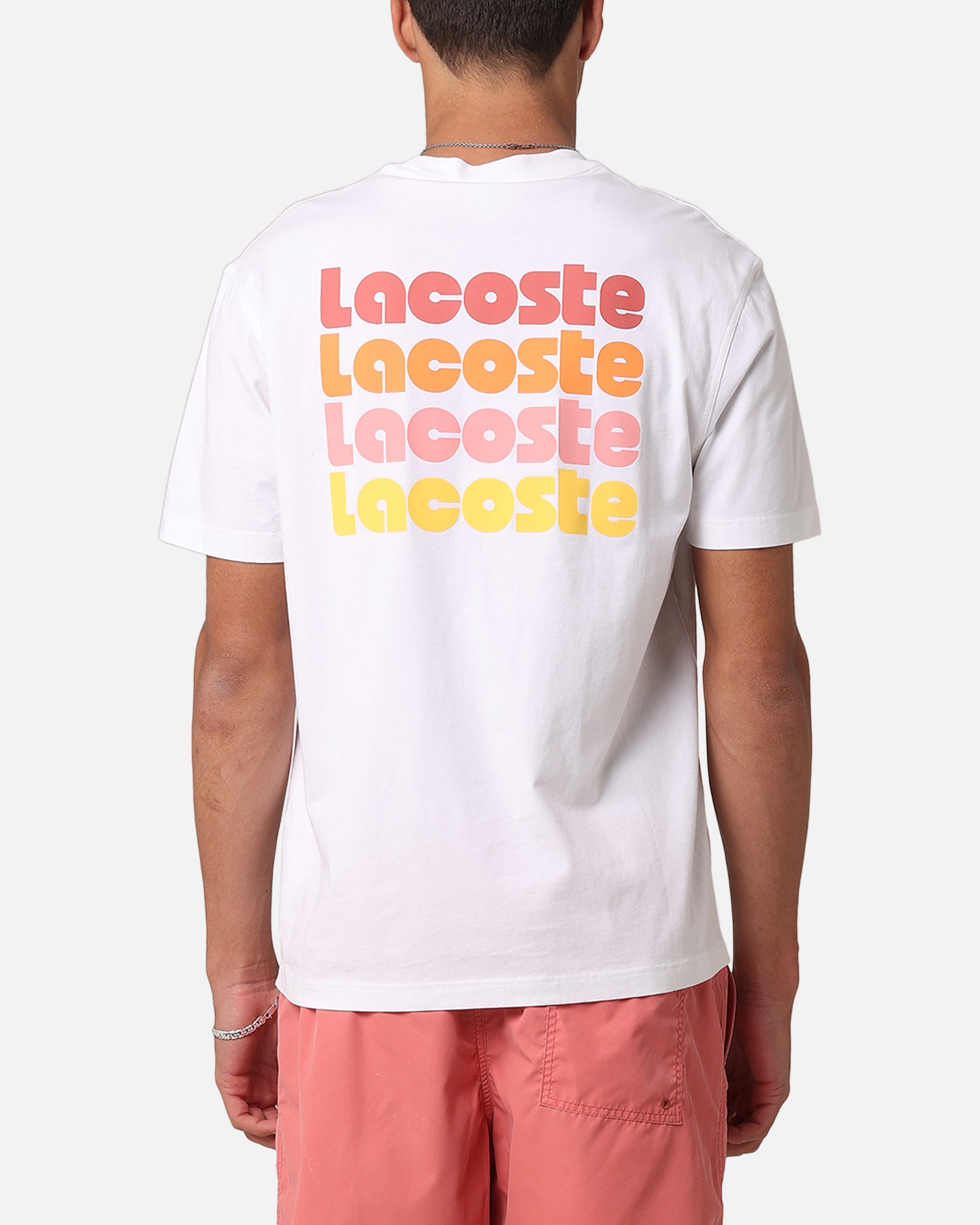 Lacoste Sunbleached Back Graphic T-Shirt White | Culture Kings NZ