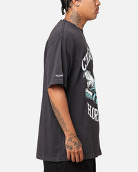 Mitchell & Ness Charlotte Hornets Ice Blue Logo T-Shirt Faded Black