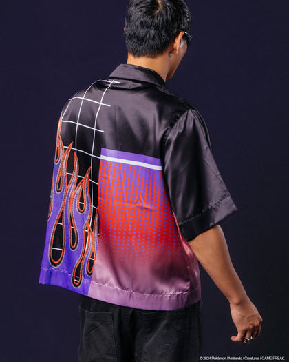 Pokémon By Loiter Gengar Split Button Up Shirt Black/Purple