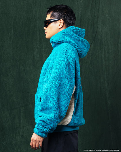 Pokémon By Loiter Snorlax Sherpa Hoodie Green/Off White