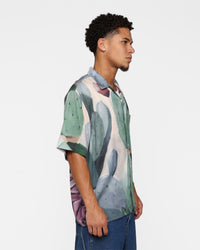 X-Large Cactus Pattern Short Sleeve Shirt Beige