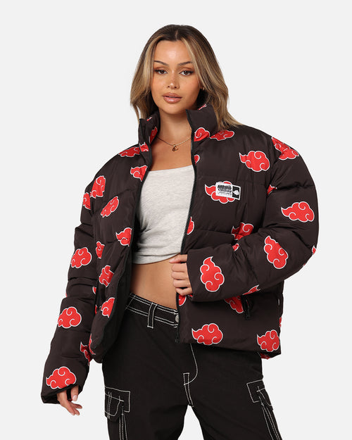 Goat Crew X Naruto Akatsuki Puffer Jacket Black