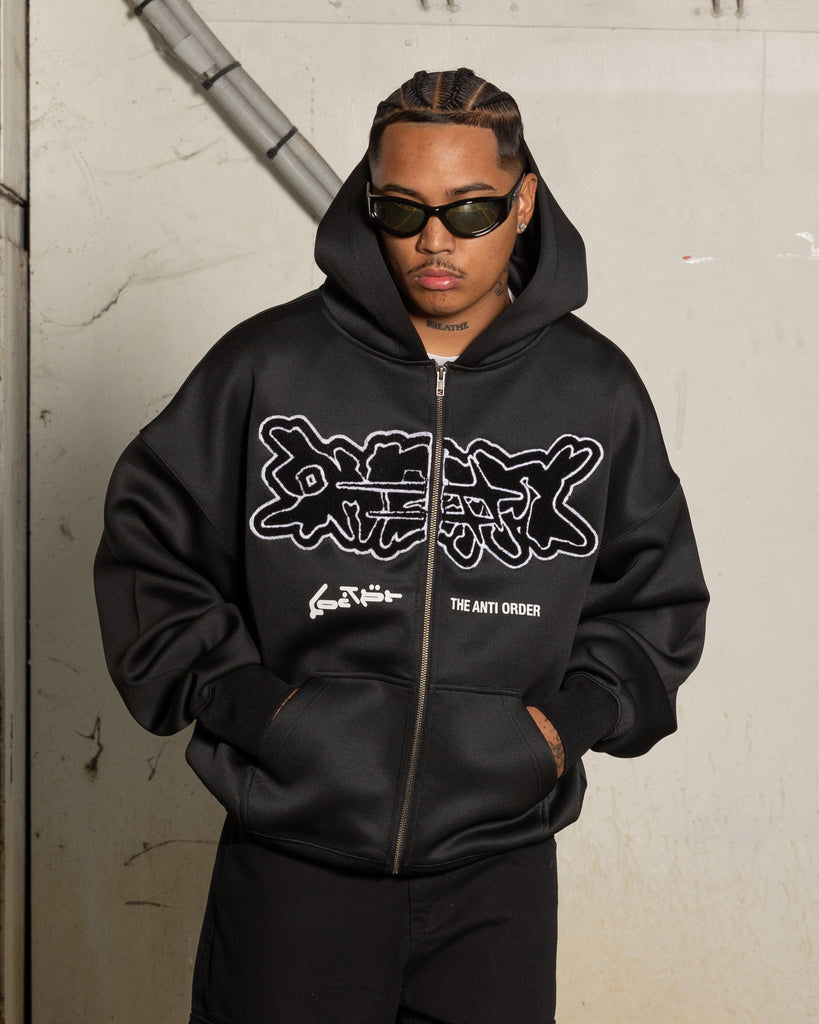 Loiter X The Anti Order Zip Hoodie Black | Culture Kings NZ