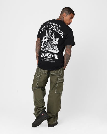 Rats Get Fat Rats Live Forever T-Shirt Black