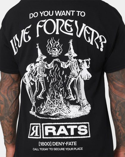 Rats Get Fat Rats Live Forever T-Shirt Black