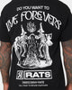 Rats Get Fat Rats Live Forever T-Shirt Black