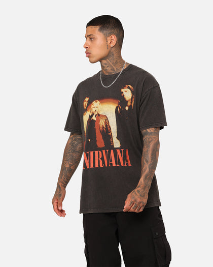 Nirvana Round Photo Vintage T-Shirt Black Wash