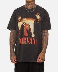 Nirvana Round Photo Vintage T-Shirt Black Wash