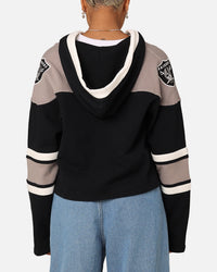 47 Brand Women's Las Vegas Raiders Cropped Lacer Hoodie Jet Black