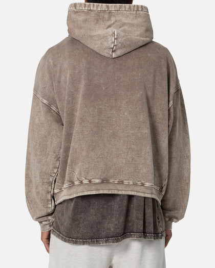 MNML Washed Acid Hoodie Brown