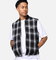X-Large Ombre Plaid Reversible Vest Black