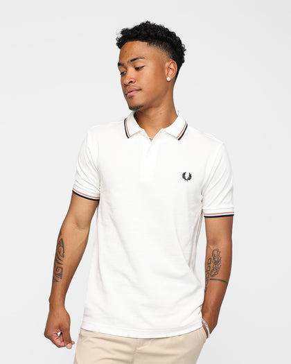 Fred Perry Twin Tipped Polo Shirt Snow White/Light Rust/Black