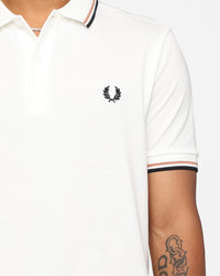 Fred Perry Twin Tipped Polo Shirt Snow White/Light Rust/Black