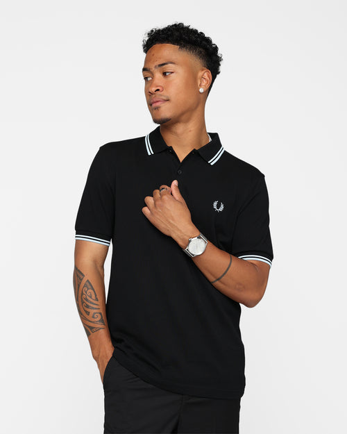 Fred Perry Twin Tipped Polo Shirt Black/Light Ice