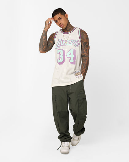 Mitchell & Ness Los Angeles Lakers Shaquille O'Neal Pastel Swingman Jersey Off White