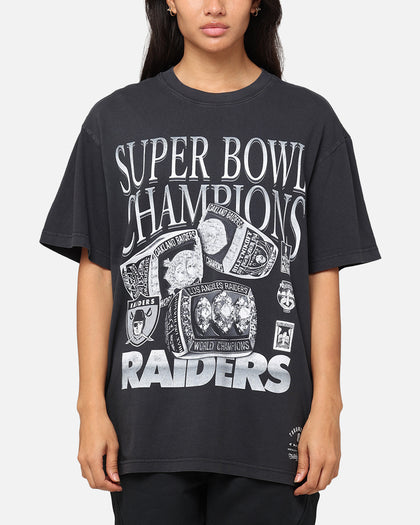 Mitchell & Ness Oakland Raiders 3 Time Super Bowl T-Shirt Faded Black
