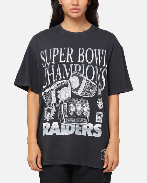 Mitchell & Ness Oakland Raiders 3 Time Super Bowl T-Shirt Faded Black