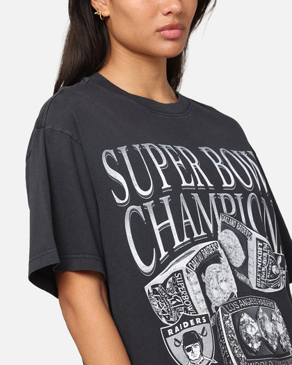 Mitchell & Ness Oakland Raiders 3 Time Super Bowl T-Shirt Faded Black