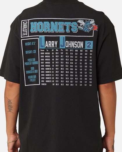 Mitchell & Ness Charlotte Hornets Larry Johnson Player & Stats T-Shirt Black