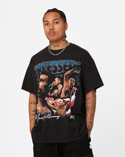 UFC By Goat Crew Max Holloway Blessed Vintage T-Shirt Black Wash
