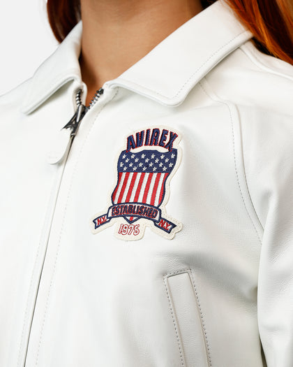 Avirex Women's Cropped Icon Jacket Snow White