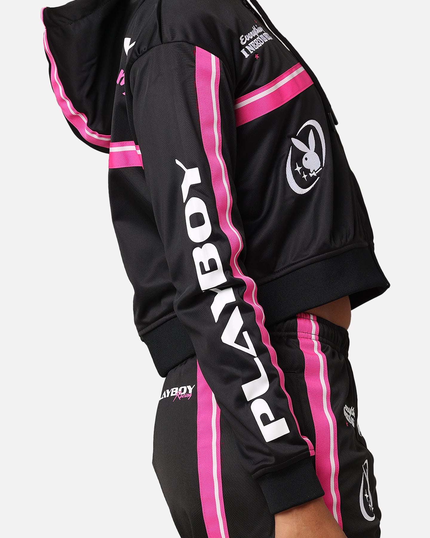 Playboy Women's Racing 1953 Cropped Zip Jacket Black | Culture