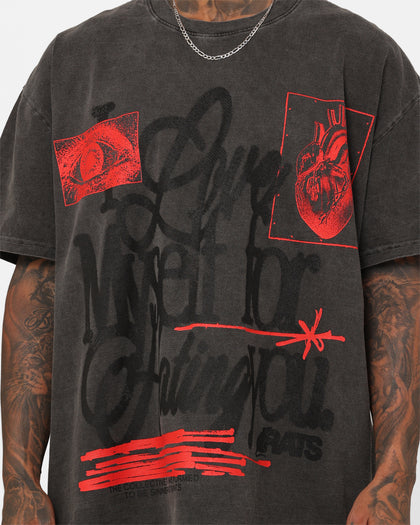 Rats Get Fat Love Myself Vintage T-Shirt Black Wash