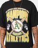 Majestic Athletic Oakland Athletics League Champs Boxy Oversized T-Shirt Faded Black
