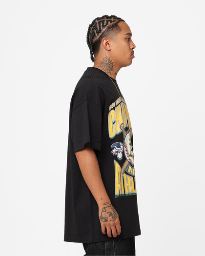 Majestic Athletic Oakland Athletics League Champs Boxy Oversized T-Shirt Faded Black