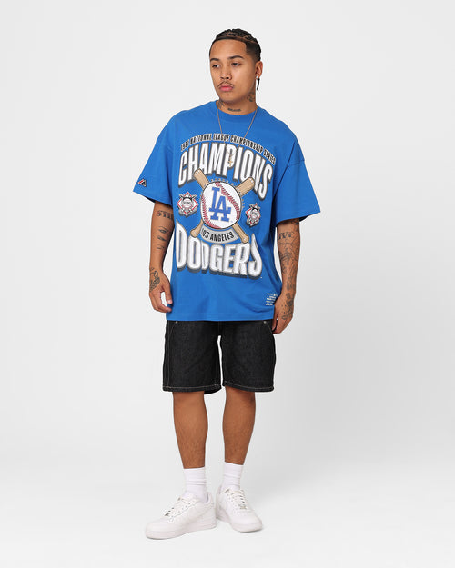 Majestic Athletic Los Angeles Dodgers League Champs Boxy Oversized T-Shirt Princess Blue