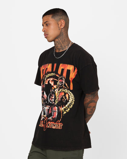 Goat Crew X Mortal Kombat Group Vintage T-Shirt Black Wash