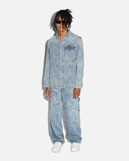 Ksubi X Juice Wrld K9 Stone Quilted Long Sleeve Shirt Denim